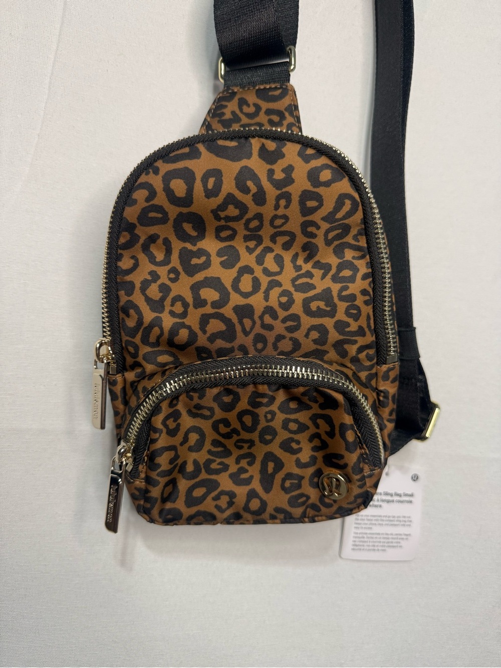 RARE NWT Lululemon Leopard Print Sling Bag 2L
